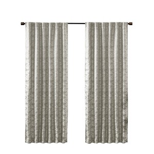 VYNXARIA 50x95" Jacquard Lined Total Blackout Rod Pocket/Back Tab Curtain Panel(Single Panel) - 1 of 4