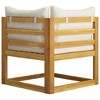 vidaXL Sectional Corner Sofa & Cream White Cushion Solid Acacia Wood - 4 of 4