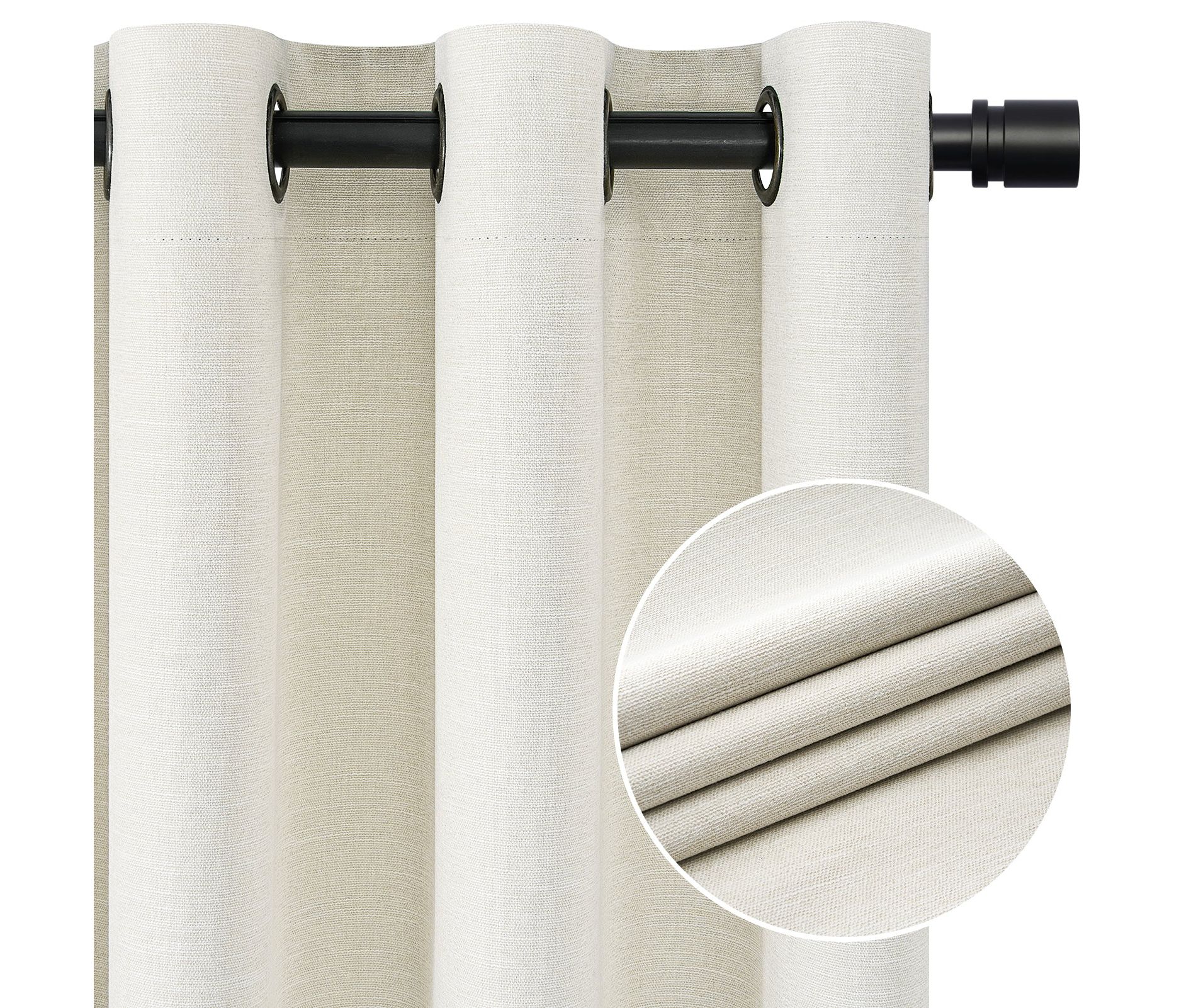 100% Blackout Drapes Grommet Top Thick Full Light Blocking Curtains