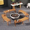 Costway 1/4 PCS Outdoor Curved Bench with Slatted Seat Solid Acacia Wood for Yard - 2 of 4