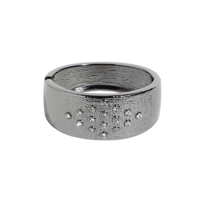 SOHI Women's Dark Silver Crystal Rhombus Bracelet