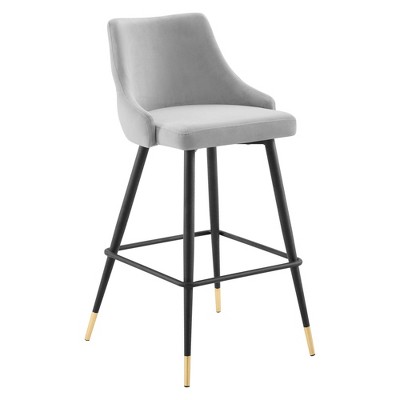 Modway Adorn Performance Velvet Bar Stool - Performance Velvet Polyester Upholstery , plywood+frame+foam,12mmT plywood +50mmT foam w denisty 40kg/cm