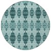 Teal Blue Aqua And Charcoal Moroccan Washable Indoor Outdoor Area Rug - 4 of 4