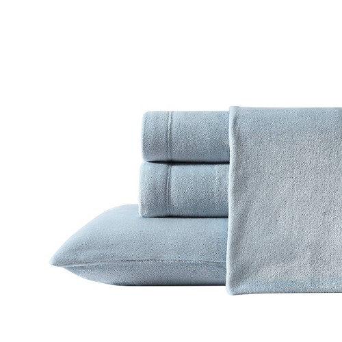 Full 8pc Plush Fleece Sheet Set Blue - Eddie Bauer