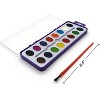 Emraw Assorted 16 Ct Color Washable Paint Easy Take-Off Semi Moist Watercolors with Brush Art Craft Tool - for School & Home (Pack of 2) - 3 of 4