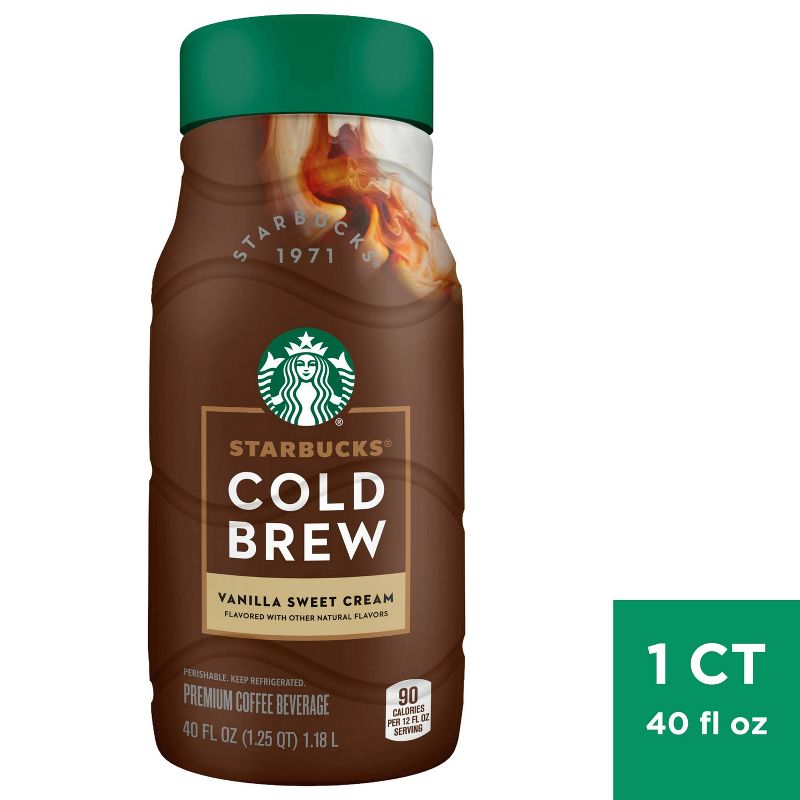 Starbucks Discoveries Vanilla Sweet Cream Cold Brew Coffee - 40 fl oz, 1 of 5