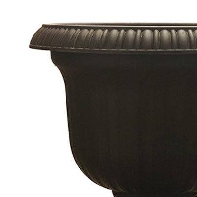 Black Resin Grecian Urn Planter Pot for Outdoor Entryways