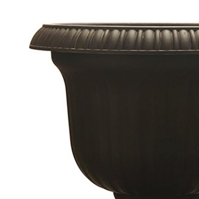 Southern Patio Lightweight 19 Inch Round Outdoor Utopian Urn Accent Pot for Large Sized Flower Plants with UV Coated Finish, Black, 5 of 7