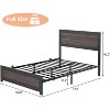 TackView Bed Frame, 2024 New Metal Bed Frame with Charge Station, Industrial Platform with Wooden Headboard and Footboard - 2 of 4
