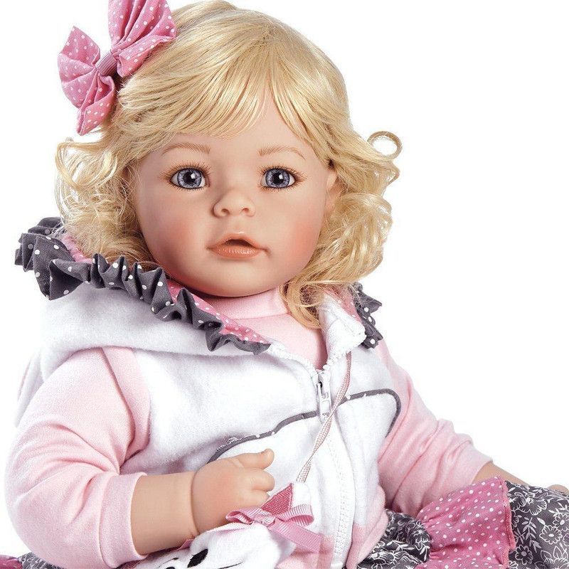 Adora Realistic Baby Doll The Cat's Meow Toddler Doll - 20 inch, Soft CuddleMe Vinyl, Light Blonde Hair, Blue Eyes, 4 of 7