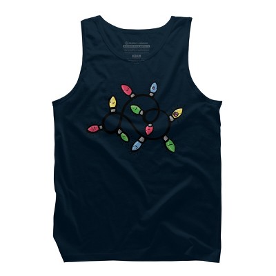 Men's Design By Humans Christmas Lights By emcgaughey Tank Top