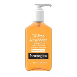 Neutrogena Oil-Free Acne Fighting Face Wash - Fragrance Free - 9.1 fl oz - 1 of 4