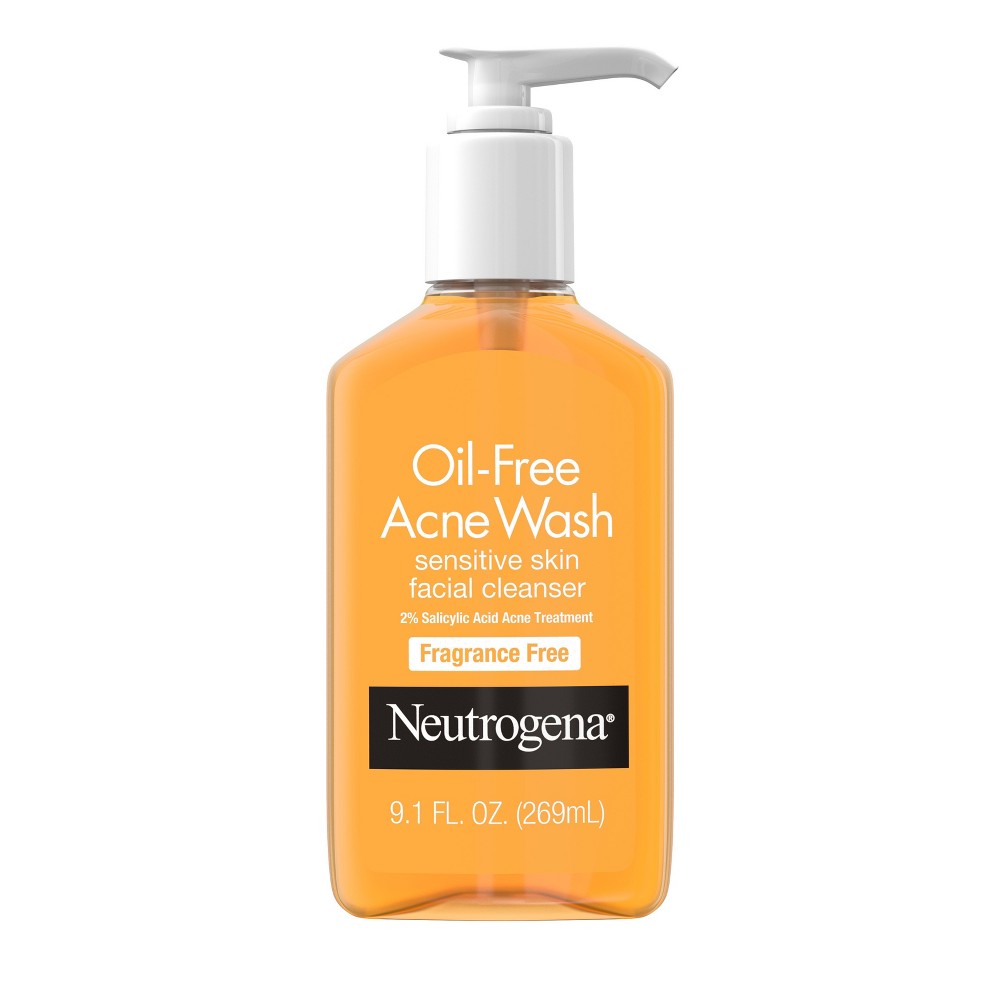 Photos - Facial / Body Cleansing Product Neutrogena Oil-Free Acne Fighting Face Wash - Fragrance Free - 9.1 fl oz 