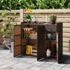 Costway Outdoor PE Wicker Storage Cabinet with 3 Doors Adjustable Shelves and Drawer - 2 of 4