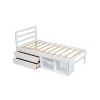 NicBex Twin Wood Platform Bed Frame with Removable Shelves and 2 Storage Drawers,Soild Wood Bed Frame with Headboard,Easy Assembly,White - 3 of 4