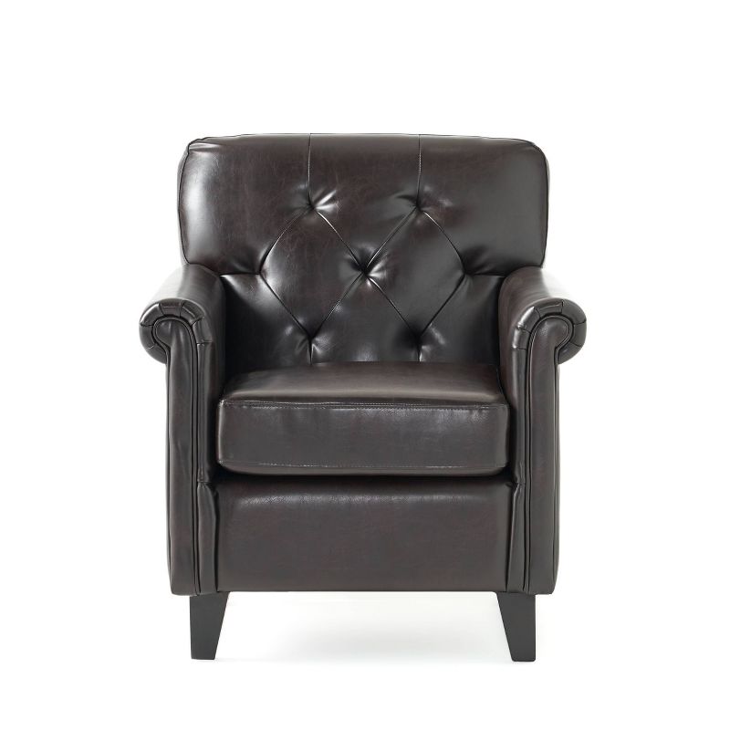 Veronica Tufted Club Chair Brown - Christopher Knight Home, 3 of 7