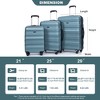 3 PCS Expandable PC Lightweight Luggage Sets Suitcase with Two Hooks, 360° Spinner Wheels and TSA Lock  21"25"29" - ModernLuxe - 2 of 4