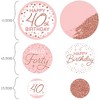 Big Dot of Happiness 40th Pink Rose Gold Birthday - Happy Birthday Party Giant Circle Confetti - Party Decorations - Large Confetti 27 Count - 2 of 4