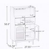 Sevobal Utility Storage Cabinets, Freestanding Cabinet with Transparent Doors and Open Shelves for Living Room Kitchen, Gray, 27.55"*15.74"*50.3" - 4 of 4