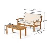 Sapphtopaz Outdoor Patio Furniture Set Acacia Wood Conversation Sofa with Cushions Wooden Rectangular Coffee Table for Garden, Terrace - 2 of 4