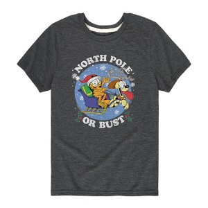 Boys' - Garfield - North Pole Or Bust Short Sleeve Graphic T-Shirt - 1 of 4