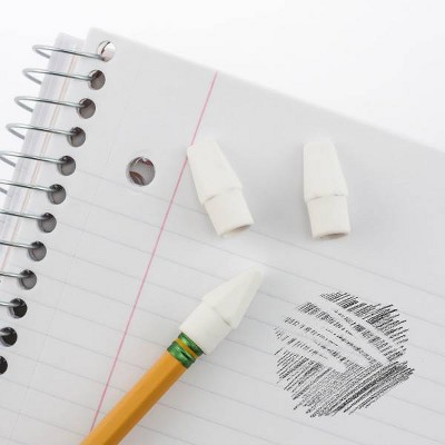 Pentel 6pk Erasers and Caps White