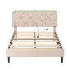 VECELO Upholstered Smart LED Bed Frame with Adjustable Headboard - 2 of 4