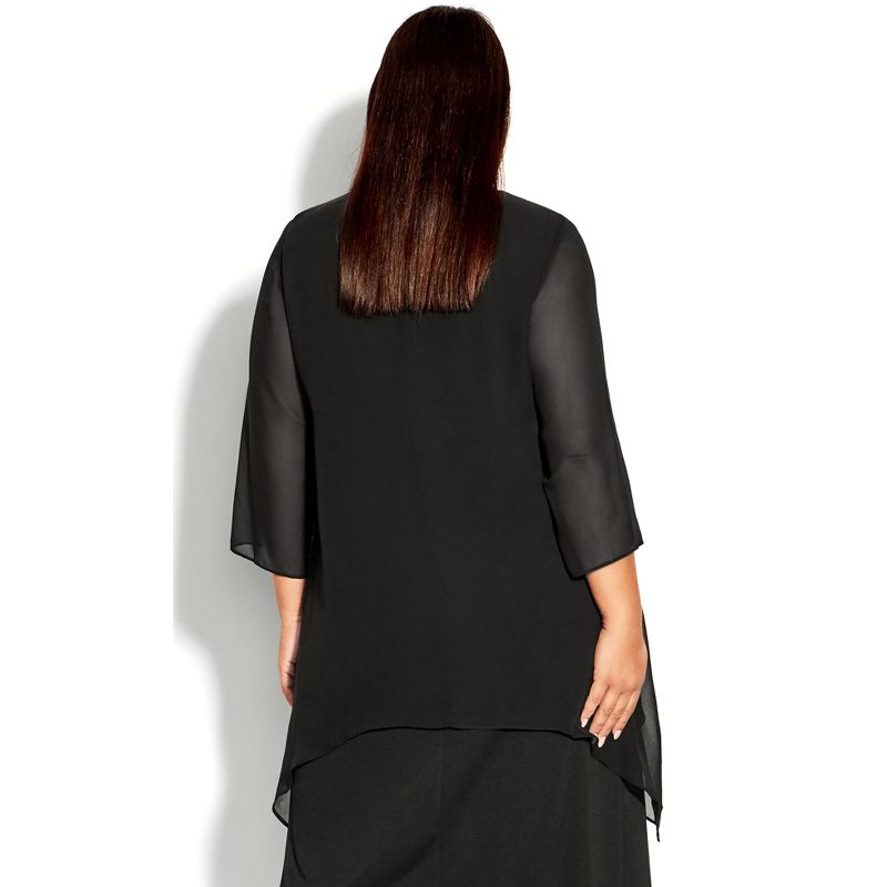 Women's Plus Size Hanna Layered Top - black | AVENUE STUDIO, 2 of 4