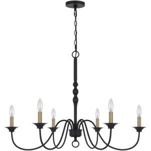 Cal Lighting 60W X 6 Marino Metal Chandelier - 1 of 4
