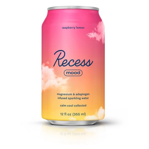 Recess Mood Raspberry Lemon Sparkling Water With Magnesium L 