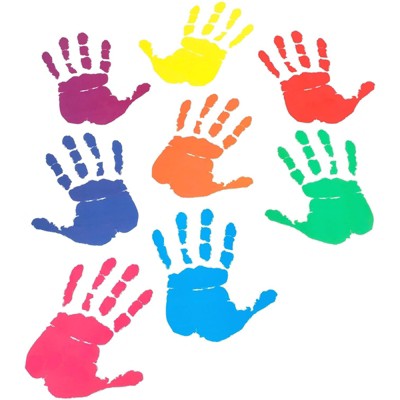Bright Creations 32-Pair Colorful Handprint Decal Stickers for Classroom Decorations (5.5 x 4 in.)