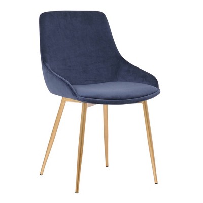 Heidi Velvet Dining Accent Chair Blue - Armen Living