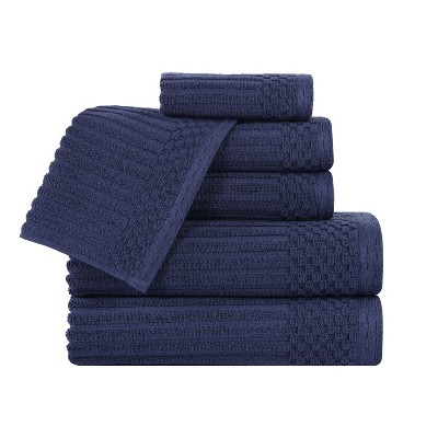 Modern Ribbed Cotton  Assorted Towel Set by Blue Nile Mills