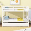 Kumasinova Minimalist Twin-Over-Twin Rubber Wood Bunk Bed with Pull-Out Trundle–Convertible to 2  Beds,Twin Size Bed Frame with Ladder & Guardrails - 3 of 4