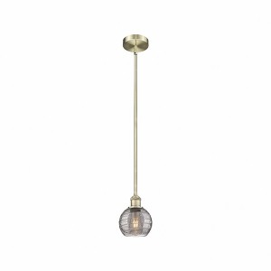 Athens Deco Swirl - 1 Light Stem Hung Mini Pendant In Industrial Style-7.63 Inches Tall and 5.88 Inches Wide - 1 of 1