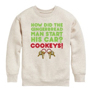 Boys' - Instant Message - Cookeys Christmas Graphic Long Sleeve Fleece Sweatshirt - 1 of 4