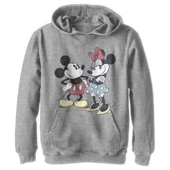 Boy's Disney Mickey Mouse & Minnie Vintage Couple Pull Over Hoodie