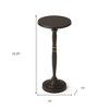 HomeRoots 22" Black Distressed Aluminum Round Pedestal End Table - 3 of 4