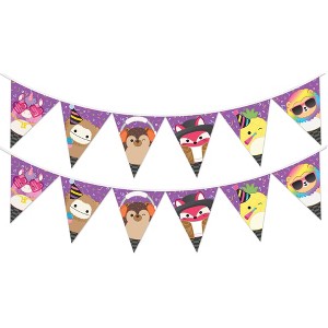 Treasures Gifted Club Squishmallows Pennant Banners - Pre-strung Triangle Pennant Banners - Squishmallows Birthday Party Decorations - 1 of 4
