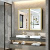 Keonjinn 36 in. W x 32 in. H  Metal Framed Gold Rectangular Framed Recessed/Surface Mount with Mirror,Gold - 2 of 4