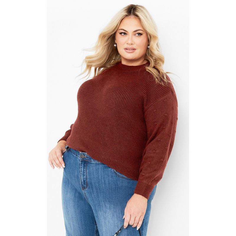 Women's Plus Size Paige Sweater - merlot | AVENUE, 1 of 8