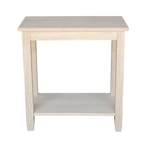 Solano Accent Table - International Concepts: Durable Parawood, Rectangle, Shelf Storage - 1 of 4