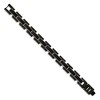 Black Bow Jewelry 15mm Black Plated Stainless Steel & Carbon Fiber Link Bracelet, 8.5 In - 2 of 4