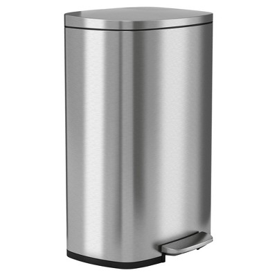 iTouchless SoftStep 13.2 Gallon Step Trash Can with Odor Filter System,  Stainless Steel 50 Liter Pedal Garbage Bin for Kitchen, Home, Office,  Silent