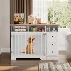 Coucheta 47'' Wooden Dog Crate Furniture - Heavy Duty Dog Kennel with Storage Drawers & Food Bowl, Indoor Pet Crate for Large Dogs - 2 of 4