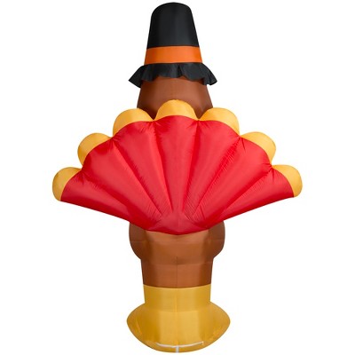 Gemmy Airblown Inflatable Thankful Turkey Giant, 10 ft Tall, Multi