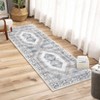 Washable Area Rug Non Slip Rug Vintage Printed Accent Rugs Low Pile Foldable Traditional Rug Oriental Medallion Carpet for Bedroom Living Room - 3 of 4