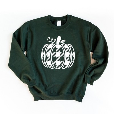 Simply Sage Market Women's Buffalo Plaid Pumpkin Gildan Sweatshirt