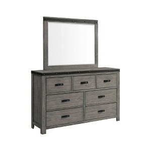 7 Drawer Montauk Dresser & Mirror Set Gray - Picket House Furnishings