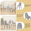 Lirago Set of 4 Modern Dining Chairs with Linen Seats & Black Metal Legs-Gray, Stylish Office/Home Furniture - 3 of 4